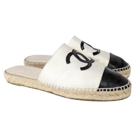 chanel espadrille mules